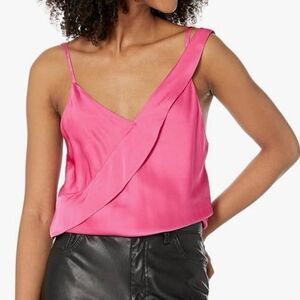 Helmut lang satin sash slip tank hot pink fuschia